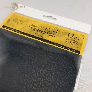 Metallische Folie Termoton - Schwarz glitzernde Metallfolie