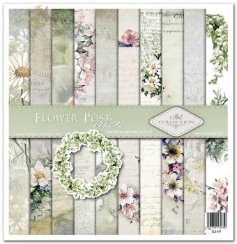 Scrapbooking papers SLS-047 ''Flower Post - White''