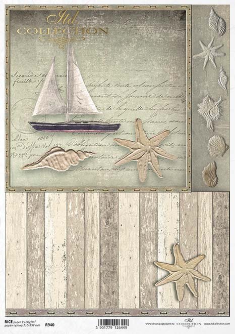 motywy marynistyczne, lato, wakacje, żaglówka, łódka, muszla, rozgwiazda, list, pocztówka, paski, R940, maritime theme, summer, holiday, sailboat, boat, shell, starfish, letter, postcard, stripes, maritimes Thema, Sommer, Urlaub, Segelboot, Boot, Muschel,