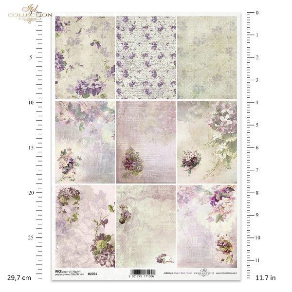 Flower Post series - Violet, flower post, violets, flowers, bouquet, bouquets, floral background, backgrounds, writing, dots, miniatures, miniature