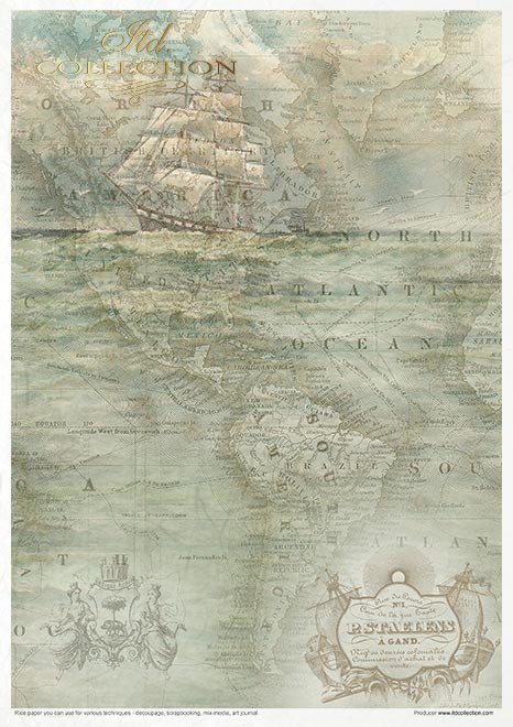 Zestaw kreatywny na papierze ryżowym Opowieść morska * Creative set on rice paper Sea Stories