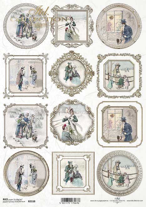 vintage ramki, mężczyźni, kobiety, dzieci, zimowa sceneria*vintage frames, men, women, children, winter scenery*Vintage-Rahmen, Männer, Frauen, Kinder, Winterlandschaften*marcos vintage, hombres, mujeres, niños, paisajes de invierno