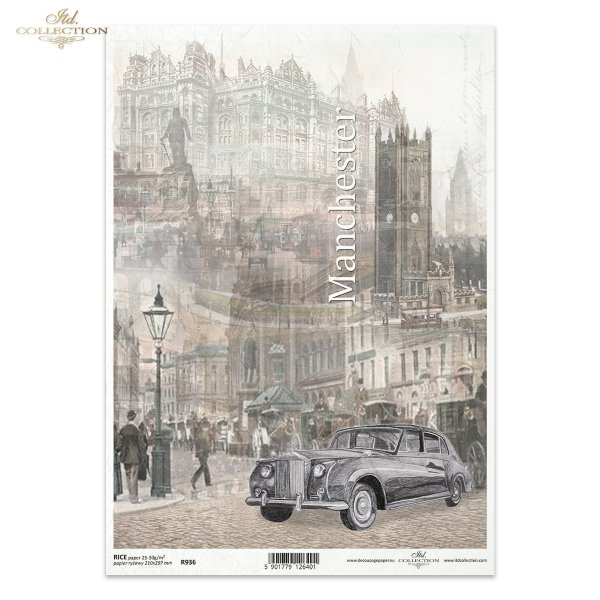 Manchester, Anglia, samochód, latarnia, architektura miast, zabytek, zabytki, pomnik, ulica, retro, autorka grafiki Magda Stanczew, R936, England, car, lighthouse, city architecture, monument, memorial, street, Auto, Leuchtturm, Stadtarchitektur, Denkmal,