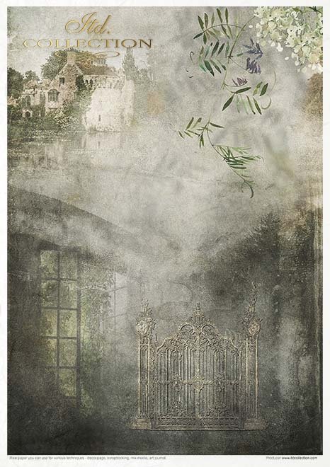 Zestaw kreatywny na papierze ryżowym - Stary pamiętnik - Ulotne chwile*Creative set on rice paper - Old Diary - Ephemeral Moments
