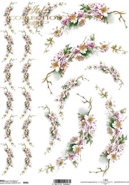 malutkie-różowe-kwiatuszki-na-gałązkach-Papier-decoupage-ryżowy-R0681