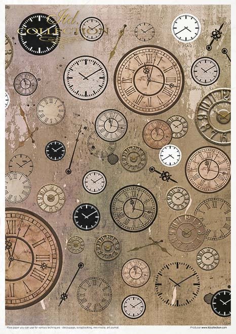 Zestaw kreatywny na papierze ryżowym - Steampunk * Creative set on rice paper - Steampunk