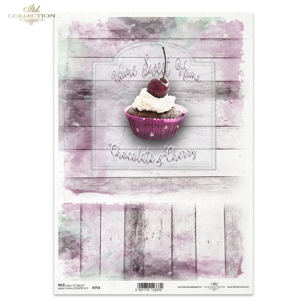 Mufinka, babeczka, wisienka, ciastko, Home Sweet Home, Chocolate &amp; Cherry, deska, deski, R754, Muffin, cupcake, cherry, cake, board, Cupcake, Kirsche, Kuchen, Kirsche, Tafel, Tafeln, cupcake, cereza, tarta, Chocolate, tablero