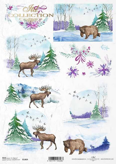 Navidad, vistas de invierno, animales*Weihnachten, Winteransichten, Tiere*Рождество, зимние виды, животные