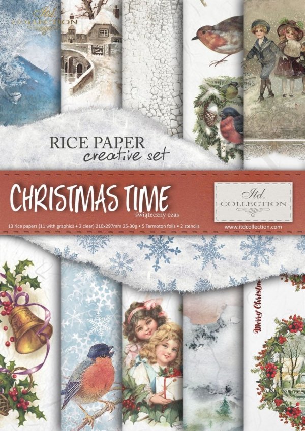Zestaw kreatywny na papierze ryżowym - Świąteczny czas * Creative set on rice paper - Christmas time