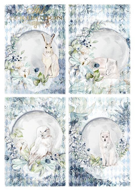 Conjunto de papeles de scrapbooking - La tierra de porcelana de hielo*Set Scrapbooking-Papiere - Das Land des Eisporzellans*Набор бумаг для скрапбукинга - Земля ледяного фарфора