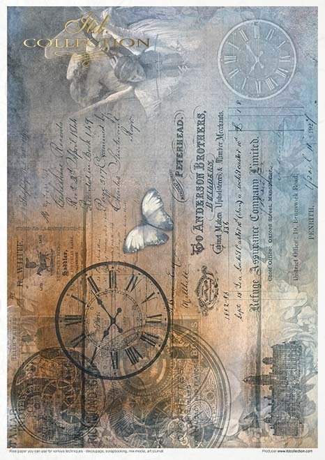 Zestaw kreatywny na papierze ryżowym - Steampunk * Creative set on rice paper - Steampunk