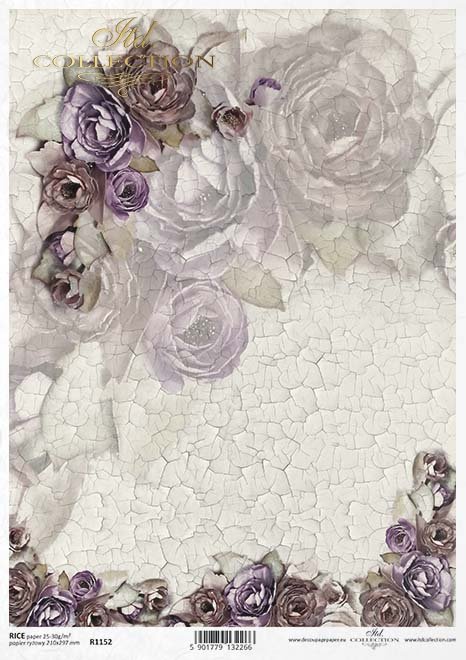 flores de papel decoupage, grietas, encajes*decoupage papírové květiny, praskání, krajky*decoupage Papierblumen , Risse, Spitze
