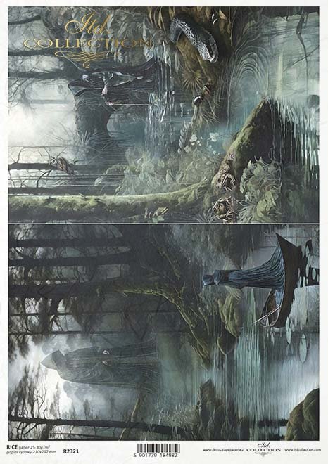 Pani Jeziora, żmijowisko, mroczny las, jezioro*Lady of the Lake, viper, dark forest, lake*Herrin des Sees, Viper, dunkler Wald, See*Dama del Lago, víbora, bosque oscuro, lago
