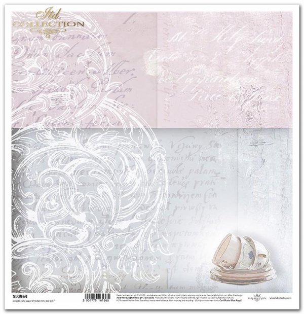 Seria - Angielska róża - róża, ornamenty, filiżanki, shabby chic, tapeta, tło