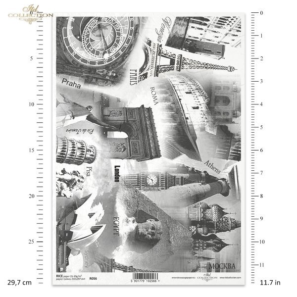 decoupage rice paper - favorite cities