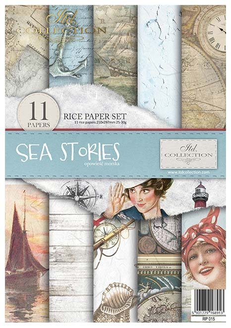 Zestaw kreatywny na papierze ryżowym Opowieść morska * Creative set on rice paper Sea Stories