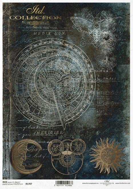 Nieodkryty magiczny świat - Alchemia, tło, księżyc, słońce, znaki na niebie, napisy, ćma, zodiak, kosmogram