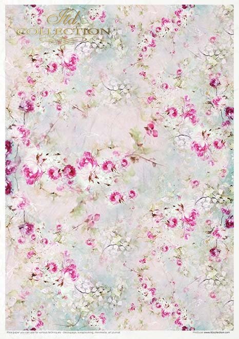 Zestaw kreatywny na papierze ryżowym - Wiosenne Shabby Chic * Creative set on rice paper - Shabby Chic for Spring
