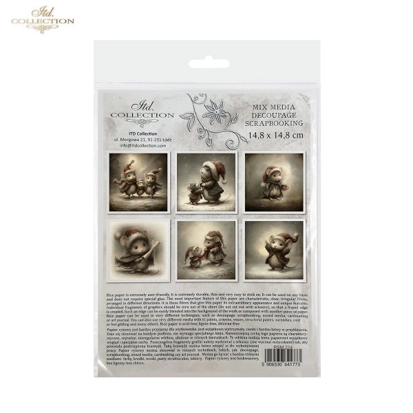 Mouse World - myszy w świątecznych strojach, Boże Narodzenie, ilustracje