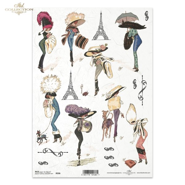 Eiffel Tower, fashion, Paris, old France, vintage, hat, joke, flowers, 