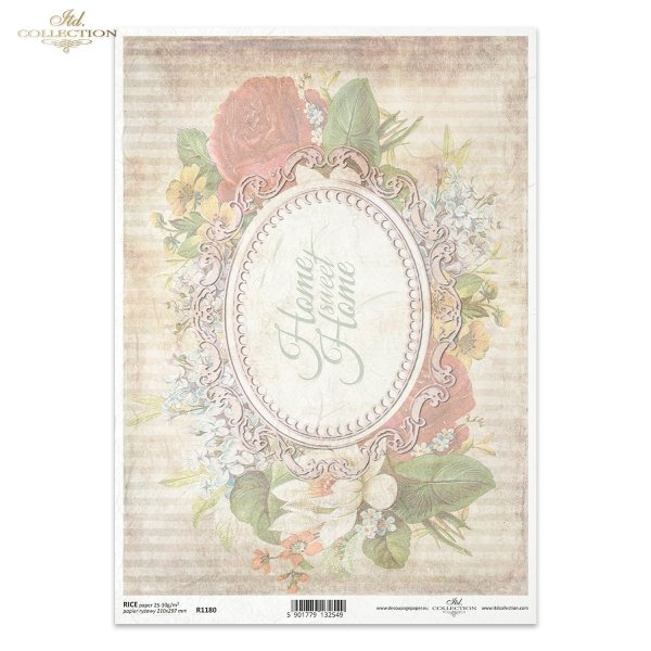owalna ramka, medalion, pastelowe tło, kwiaty, Home Sweet Home, na tacę, taca, na meble, oval frame, medallion, pastel background, flowers, for tray, for furniture, ovaler Rahmen, Medaillon, pastellfarbener Hintergrund