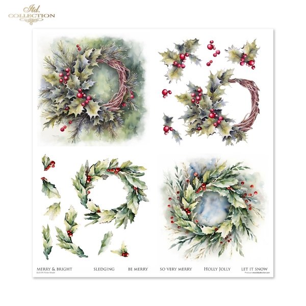 Set von Papieren für Scrapbooking SLS-078 Winter Wreath