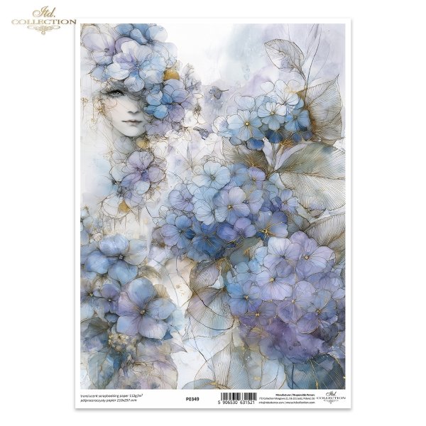 dekoracyjne wzory, motywy kwiatowe, bukiet kwiatów, Ogród Muz, Garden of Muses * Mulberry decoupage paper FPA1005, decorative patterns, floral motifs, bouquet of flowers, Garden of Muses *Seria Garden of Muses