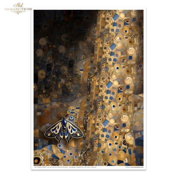 Inspired by Klimt - women, gold, decorative patterns, dragonflies, butterflies, precious stones, mosaics, Art Nouveau motifs