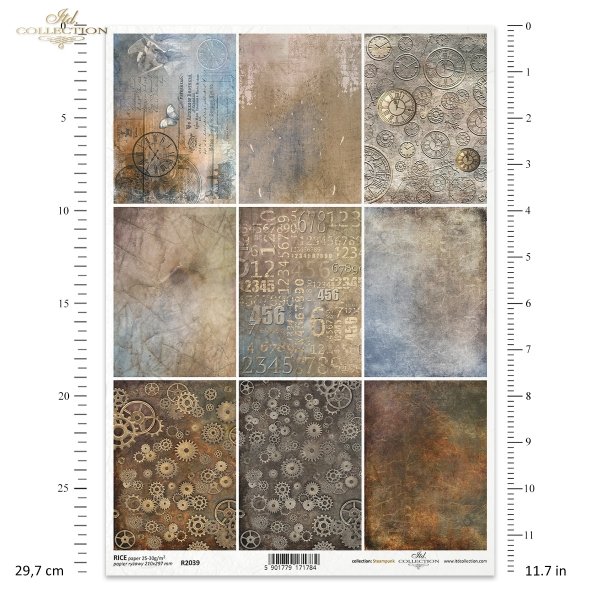 Steampunk series, backgrounds, wallpaper designs, aged, rust, rusty background, dials, clocks, clock faces, cogs, cogwheels, brass digits, butterflies, angels, old lettering, miniatures, miniature