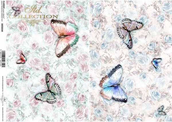 Schmetterlinge, Blumen, Rosen*papel decoupage mariposas, flores, rosas*декупаж бумажные бабочки, цветы, розы