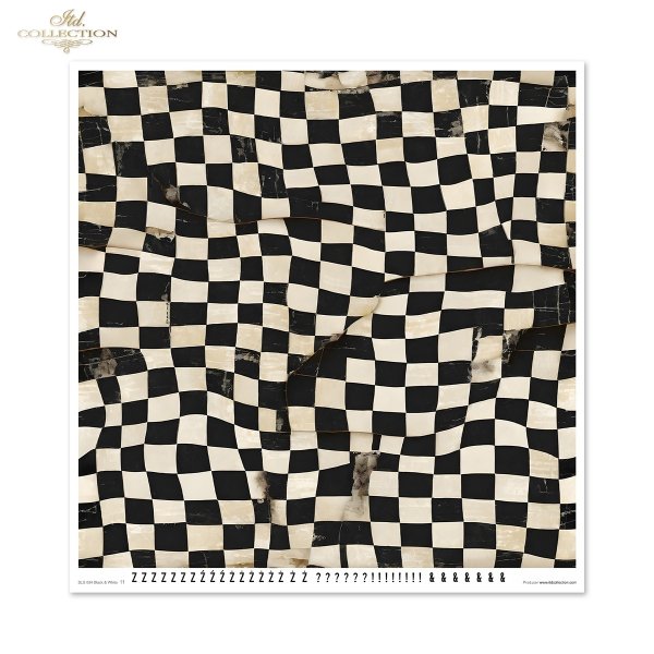 Set von Papieren für Scrapbooking SLS-084 Black &amp; White