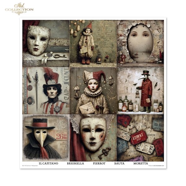 Set von Papieren für Scrapbooking SLS-103 Carnival - Masquerade