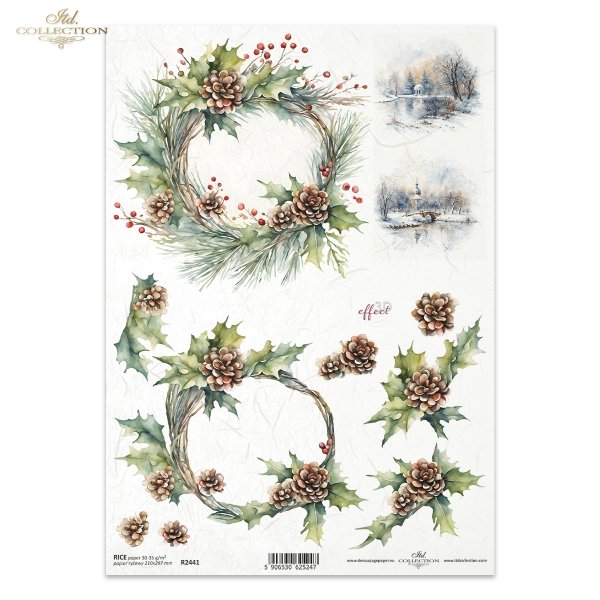  zimowe wianki, wianek, wieniec, wieńce, Winter Wreath, szyszka, szyszki, zima, Boże Narodzenie, Święta Bożego Narodzenia, park, staw, retro, miniatura, miniatury, rośliny 3D, 3D efekt, winter garland, wreaths, pinecone