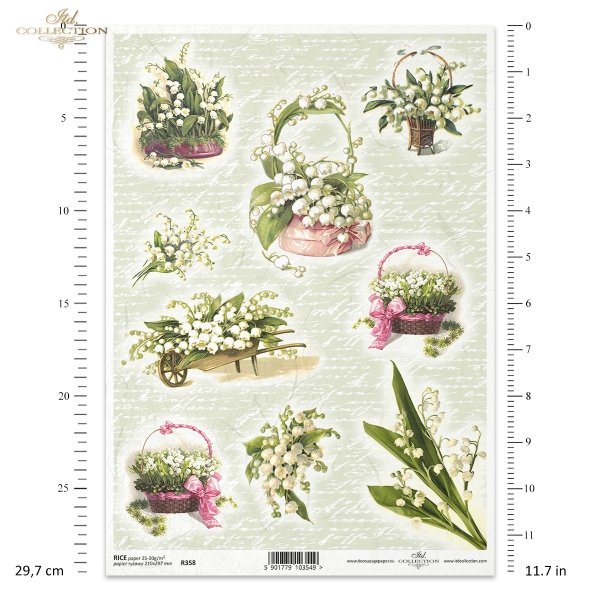 kwiat, kwiaty, konwalia, konwalie, bukiet, bukiety, taczka, taczki, kosz kwiatów, koszyki, R358