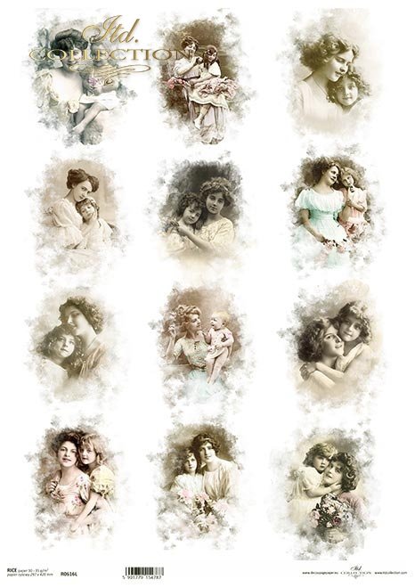 Zdjęcia retro, matka z córką, matka z dzieckiem, dzieci, dziewczynki