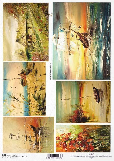 Das Papier decoupage Malerei zeitgenössisches nautisches Thema*Бумага декупаж живопись современная морская тематика*La pintura de papel decoupage tema náutico contemporánea
