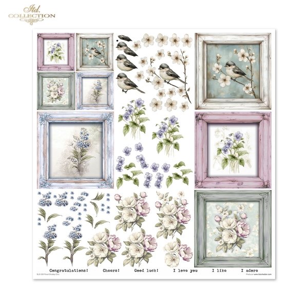 Scrapbooking papers SLS-089 Floral Shabby Chic