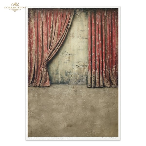 Carnival - When the Curtain Falls * Karnawał, harlekin, teatr, kurtyna, scena, stare deski, romby, vintage, zniszczona tapeta, tekstura, maskarada*Carnival, harlequin, theater, curtain, stage, old planks, diamonds, vintage, distressed wallpaper, texture, 
