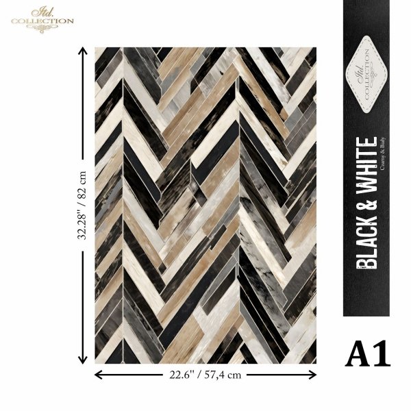 seria Black &amp; White - Czarny &amp; Biały, geometyczne czarno-białe wzory, cyfry, litery*  Mulberry Decoupage Paper FPA1021 Black &amp; White Series - Black &amp; White, geometric black and white patterns, numbers, letters* Papel para decoupage Mulberr