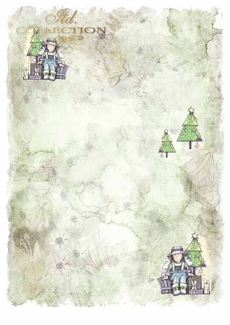 Papiery do scrapbookingu w zestawach - Aniołki i choinki*Scrapbooking papers in sets - Angels and Christmas trees