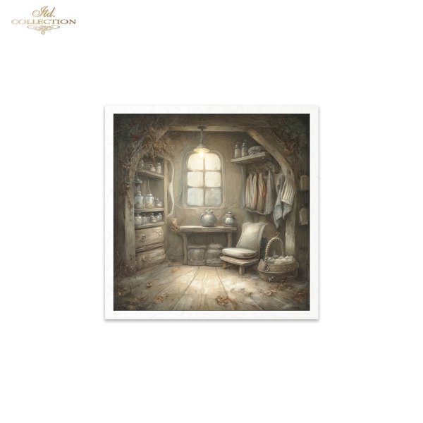 Mouse World - przytulny, rustykalny, fantastyczny, wnętrze, chatka, nora, bajkowy, leśny , świąteczny czas, Boże Narodzenie, zimowa opowieść, ilustracje bajkowe, przytulne, domowe scenki