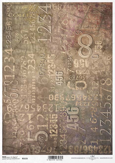 Papier Decoupagepapier Hintergrund, Zahlen*Papír Decoupage pozadí, čísla*Paper decoupage background, digits