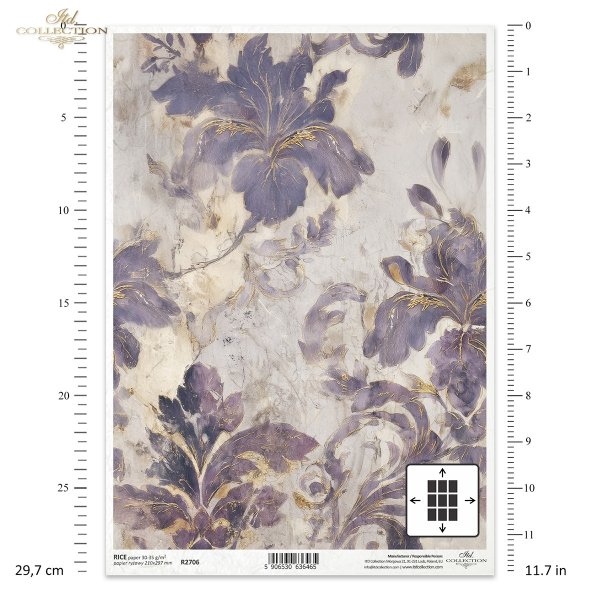 dekoracyjne wzory, motywy kwiatowe, bukiet kwiatów, Ogród Muz, Garden of Muses * Mulberry decoupage paper FPA1005, decorative patterns, floral motifs, bouquet of flowers, Garden of Muses *Seria Garden of Muses