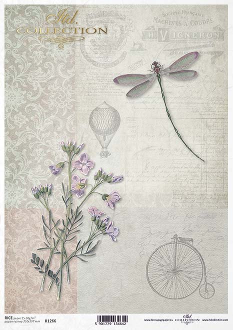 Decoupage papel retro, bicicleta, cintura, globo*Декупаж бумага ретро, велосипед, талия, воздушный шар*Decoupage Papier Retro, Fahrrad, Taille, Ballon