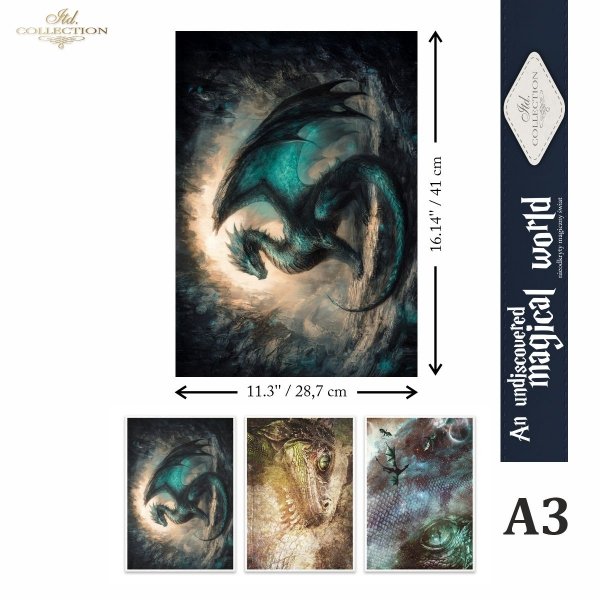 Papier morwowy decoupage FPA3025 seria „An undiscovered magical world” – Nieodkryty magiczny świat * Mulberry decoupage paper FPA3025 „An undiscovered magical world” * Maulbeerpapier für Decoupage FPA3025 – Unentdeckte magische Welt * Papel decoupage more