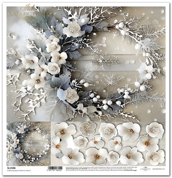 seria Winter Bouquet - zimowy bukiet, kwiaty, kolaże, bukiety, wieńce, kwiaty 3D, 3D flowers*winter bouquet, flowers, collages, bouquets, wreaths, 3D flowers