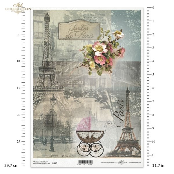 retro, tło, vintage, wszystko w stylu retro, list, Paryż, Paris, paryska uliczka, wieża Eifla, kwiaty, latarnia, szyld, dziecięcy wózek retro