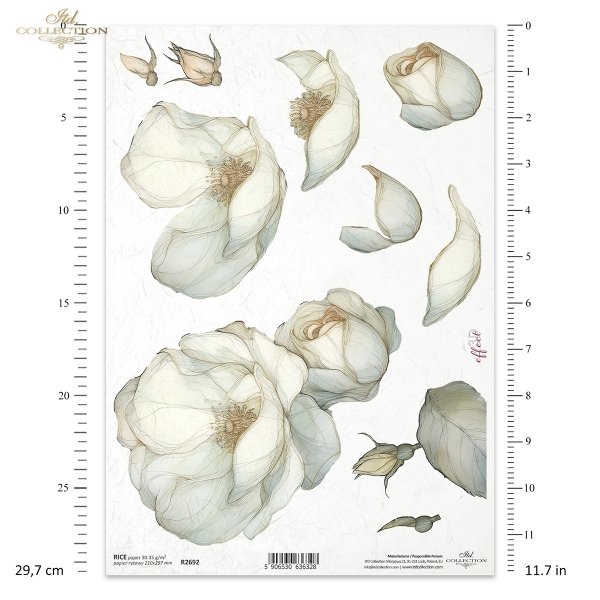 dekoracyjne wzory, motywy kwiatowe, bukiet kwiatów, Ogród Muz, Garden of Muses * Mulberry decoupage paper FPA1005, decorative patterns, floral motifs, bouquet of flowers, Garden of Muses *Seria Garden of Muses