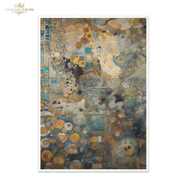 Papier decoupage morwowy FPA3004, Seria Inspired by Klimt, kobiety, zloto, dekoracyjne wzory, kamienie szlachetne, mozaiki, motywy secesyjne * Mulberry decoupage paper FPA3004, women, gold, decorative patterns, gemstones, mosaics, Art Nouveau motifs *Pape