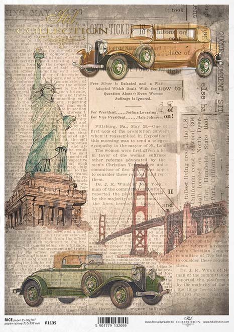 decoupage viaje en el tiempo de papel, la arquitectura, los coches viejos*decoupage cestování časem papír, architektura, stará auta*Decoupage Papier Zeitreise , Architektur, alte Autos